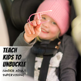 UnbuckleMe applied to a stroller buckle demonstrating broad compatibility