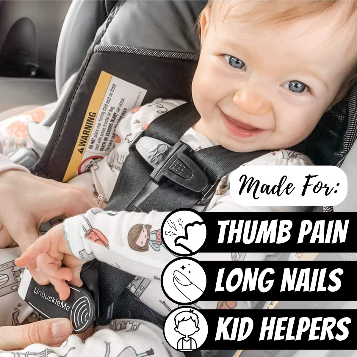 UnbuckleMe pair staged in a diaper bag for quick caregiver access