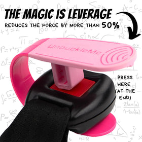 UnbuckleMe next to car key showing compact size and portability
