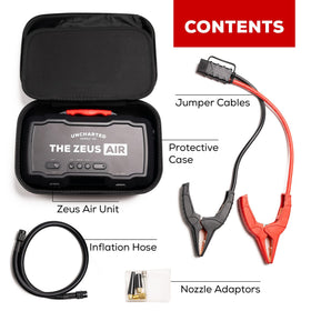 Uncharted Supply Co. Zeus Air held in hand to show portable size and convenience