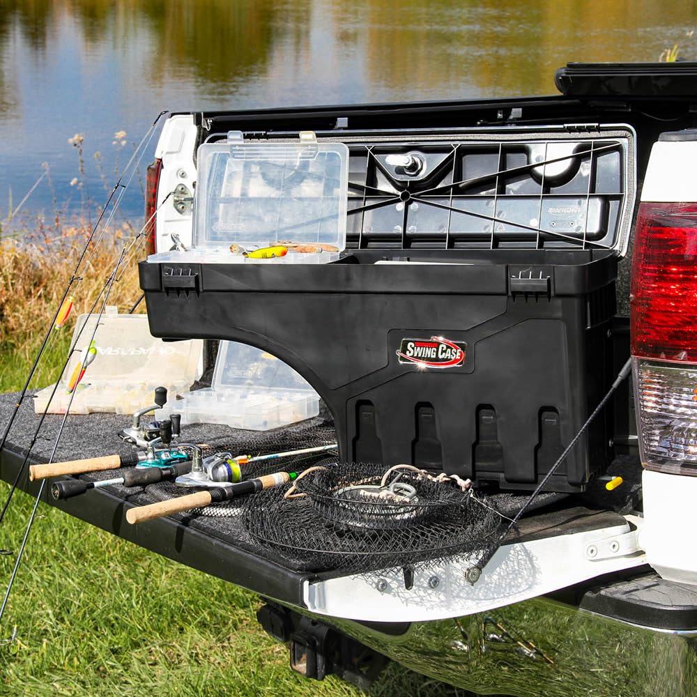 UnderCover interior with removable sliding tray organizing tools and small parts