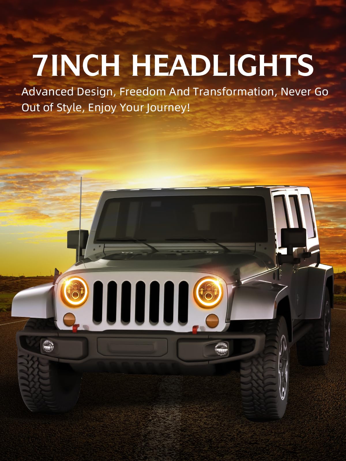 UNI-SHINE close-up of LED optics and DRL ring delivering clear daytime visibility