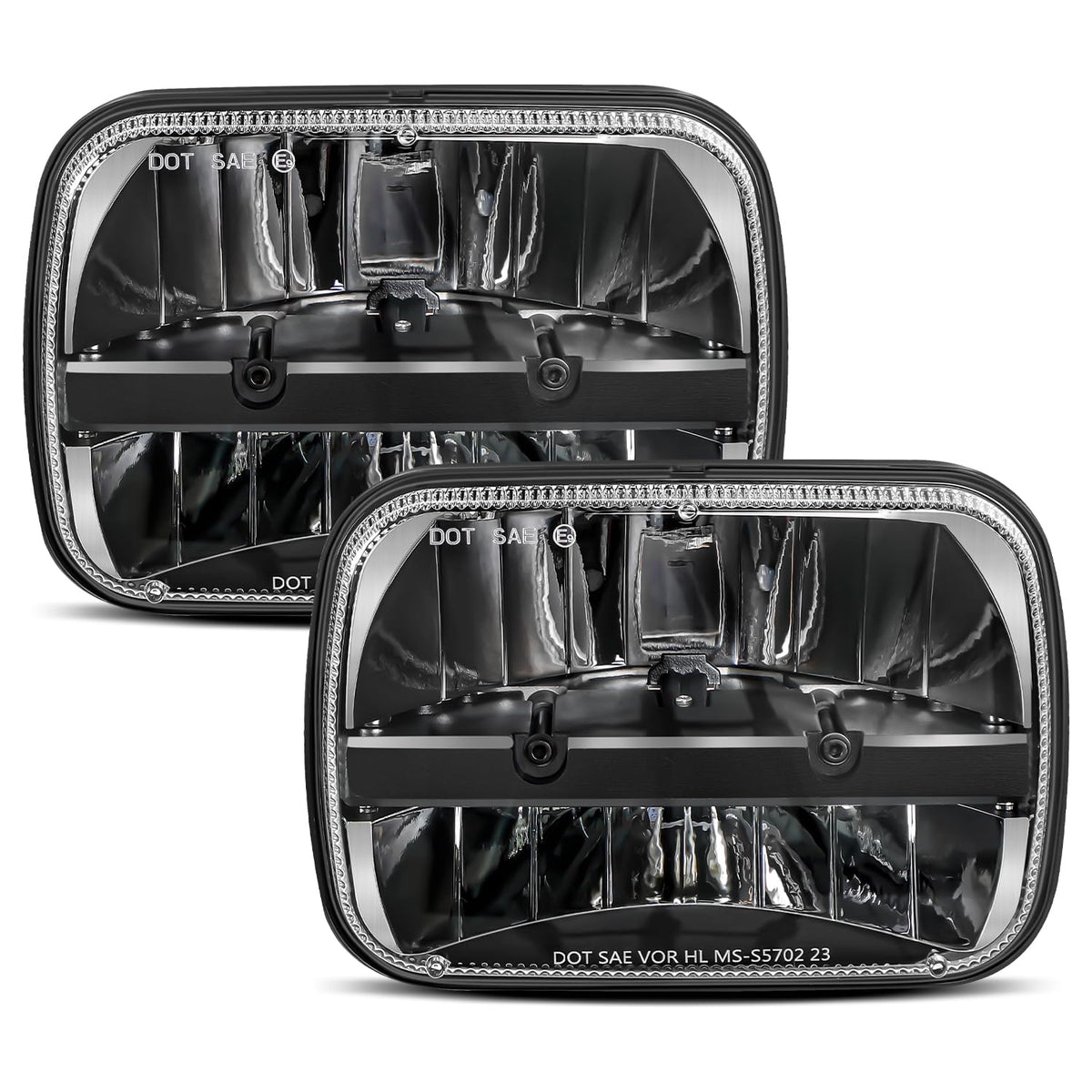 UNI-SHINE front view 5x7 headlight showing clear lens and bright beam benefit