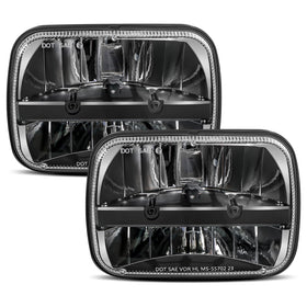 UNI-SHINE front view 5x7 headlight showing clear lens and bright beam benefit