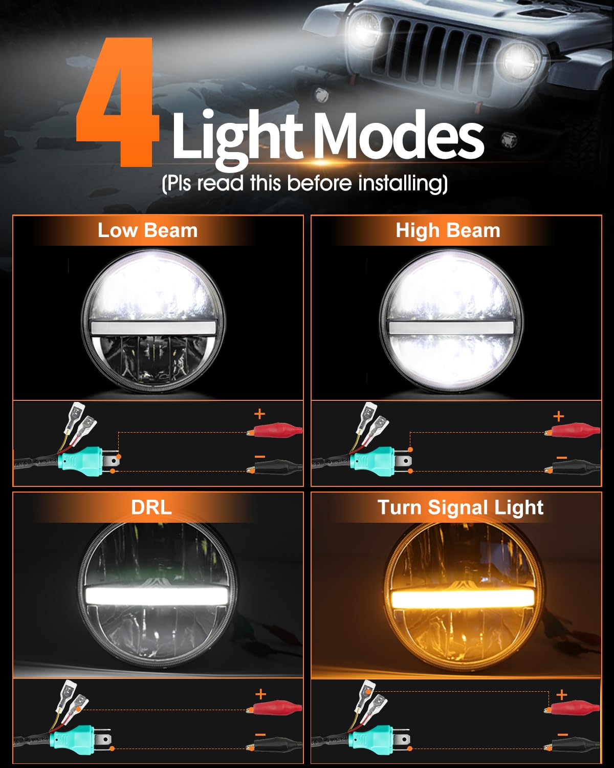 UNI-SHINE close-up of LED reflector showing focused beam pattern for safer driving