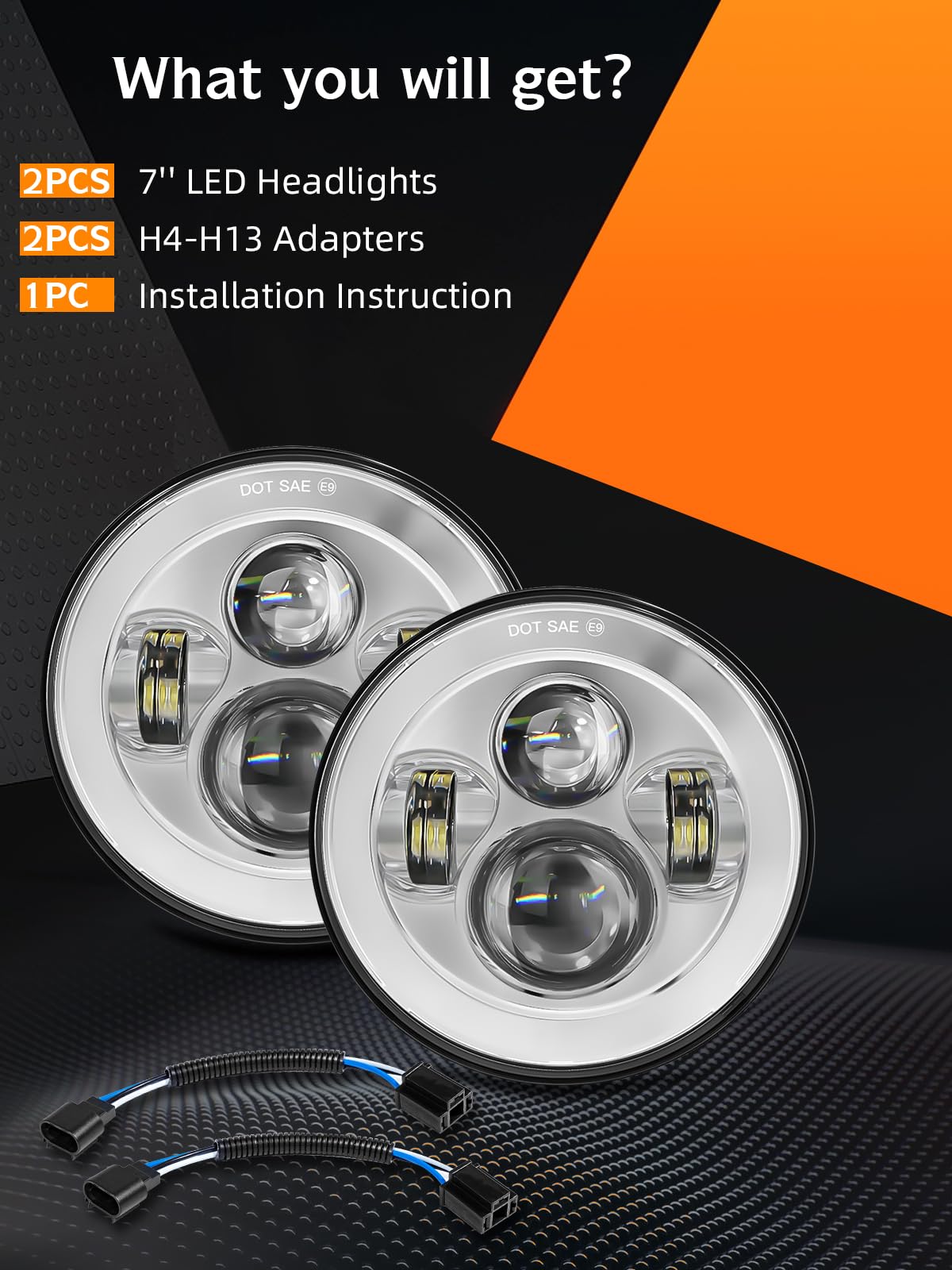 UNI-SHINE close-up of LED lens showing clear optics for improved road visibility
