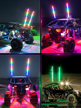 UNI-SHINE nighttime RGB chase lights showcasing high-visibility multi-color effects