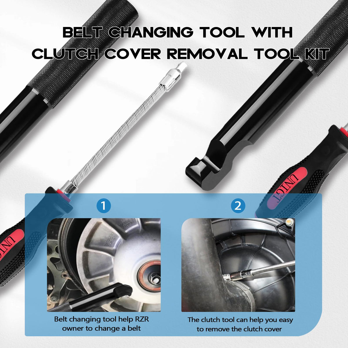 UNIGT clutch cover tool close-up emphasizing precise fit and damage prevention
