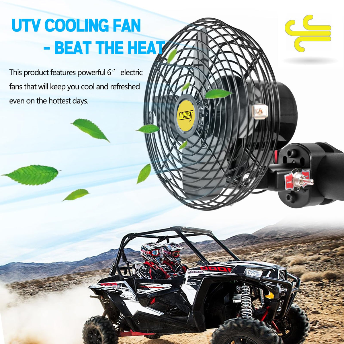 UNIGT installed on Polaris RZR cabin demonstrating directed cooling for occupants