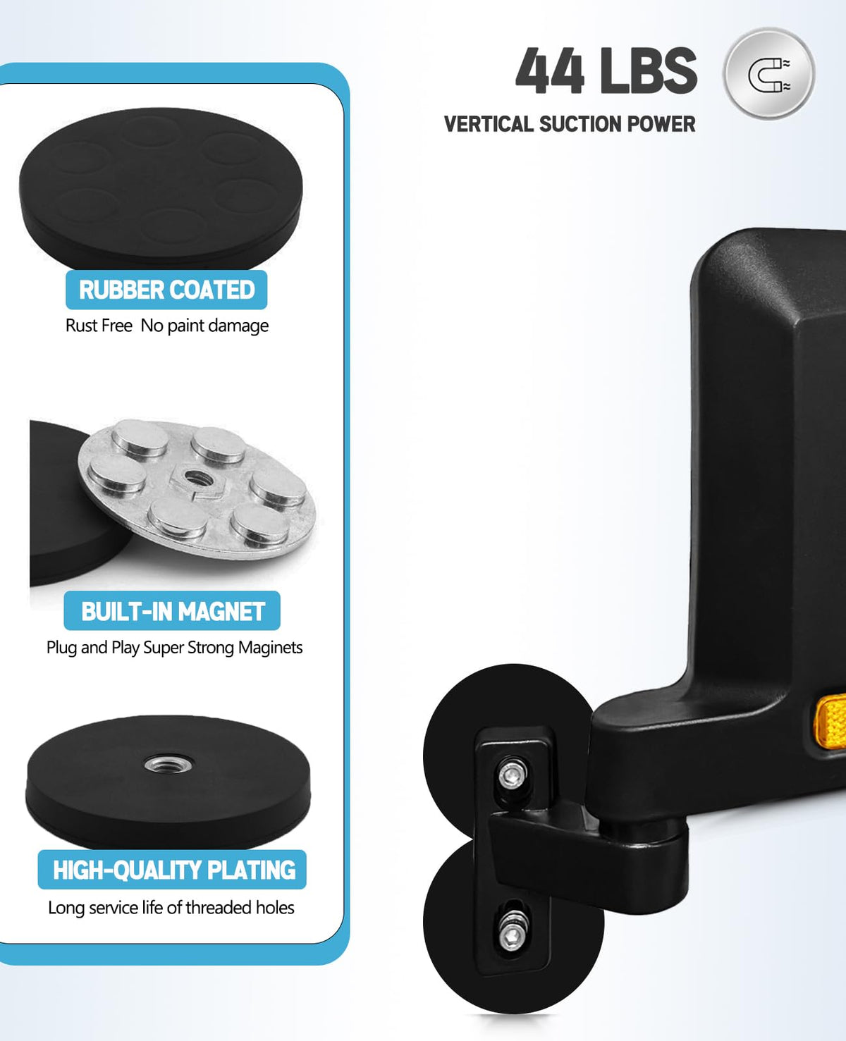 UNIGT package and hardware displaying included magnets and mounting screws