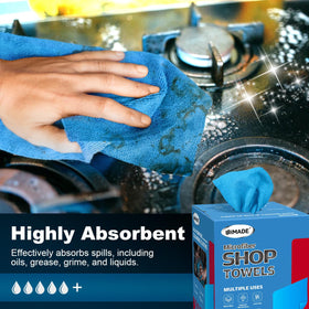 UNIMADE towel being dispensed from roll for quick one-handed access benefit