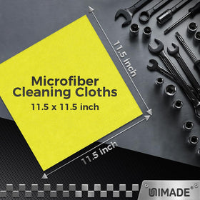 UNIMADE cloth absorbing spilled liquid showing rapid absorbency and cleanup benefit