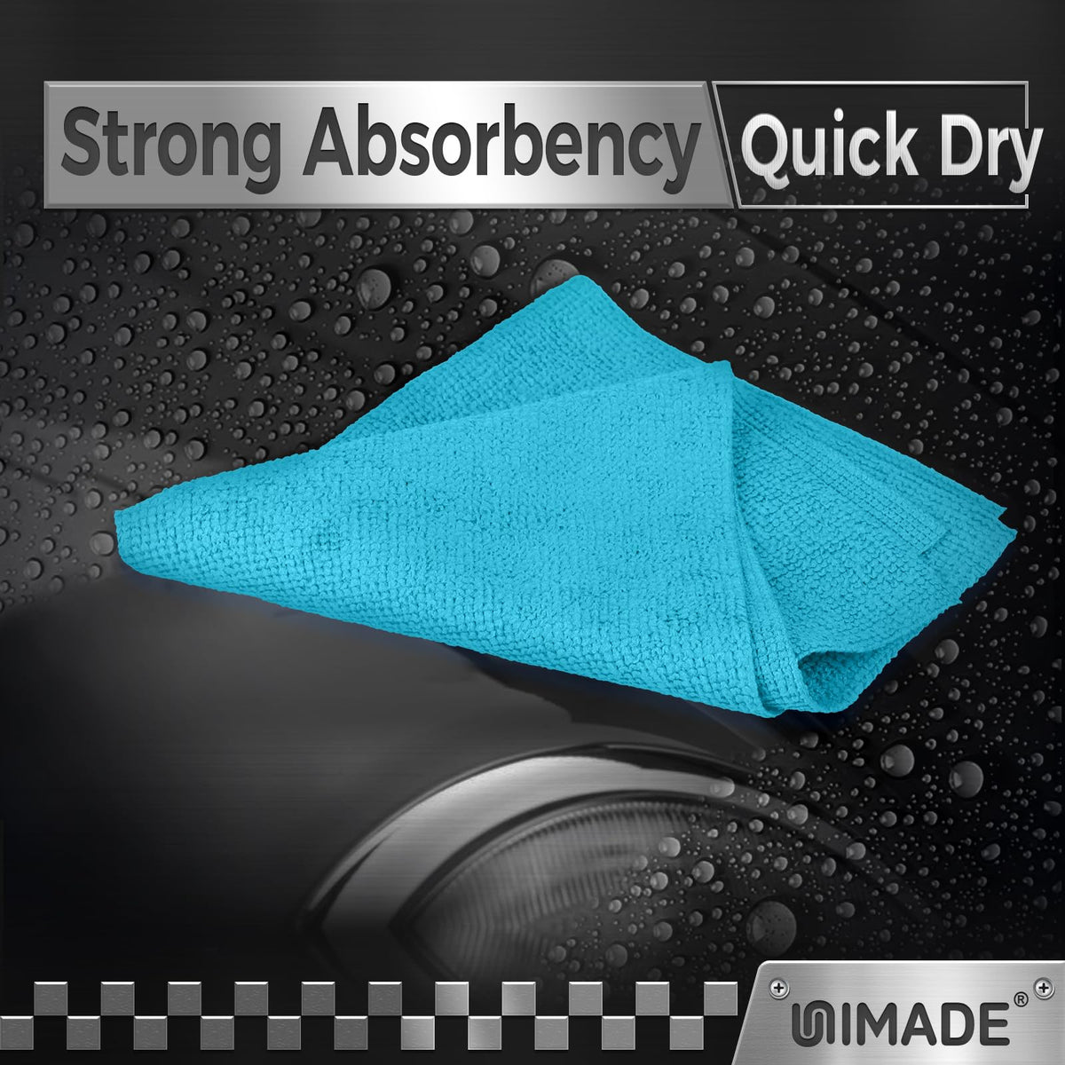 UNIMADE cloth used on car panel during detailing demonstrating safe polishing benefit