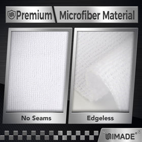UNIMADE microfiber close-up displaying soft, lint-free fibers benefit