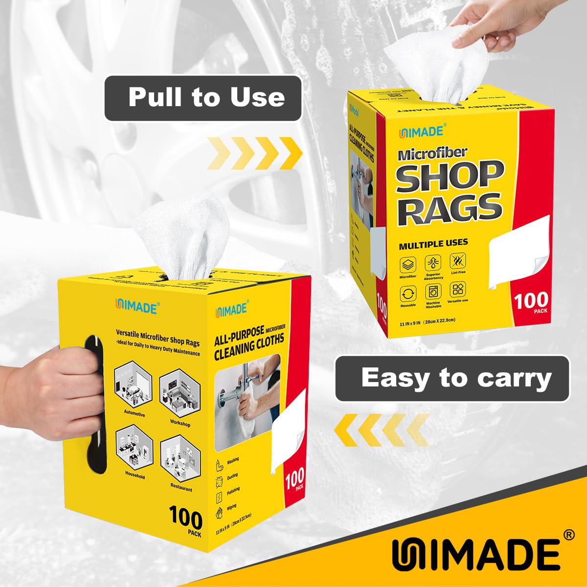UNIMADE towel polishing chrome surface leaving streak-free shine and protection
