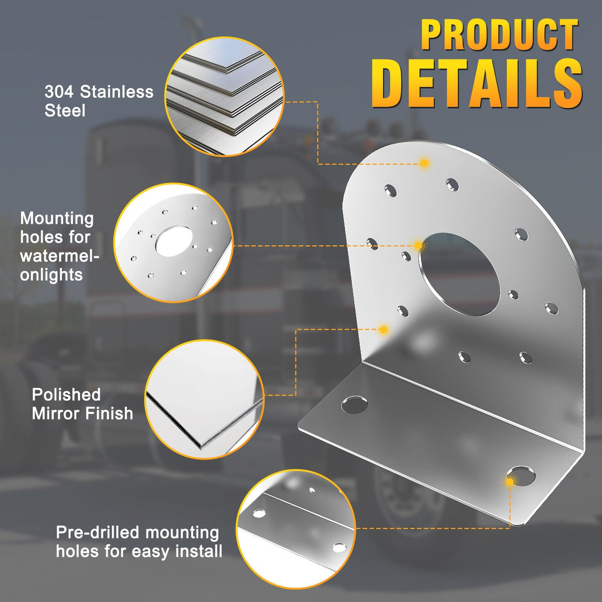 unionlux detailed view of pre-drilled mounting holes demonstrating easy bolt-on installation