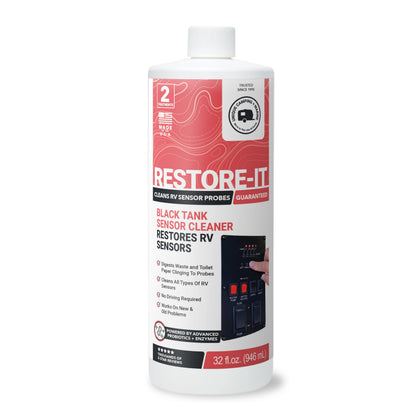 Unique Restore-It front label showing 32 oz bottle and product name benefit