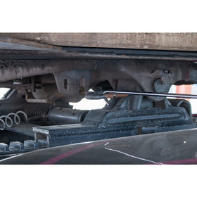 United Pacific pin puller in use on a fifth wheel demonstrating safer pin removal