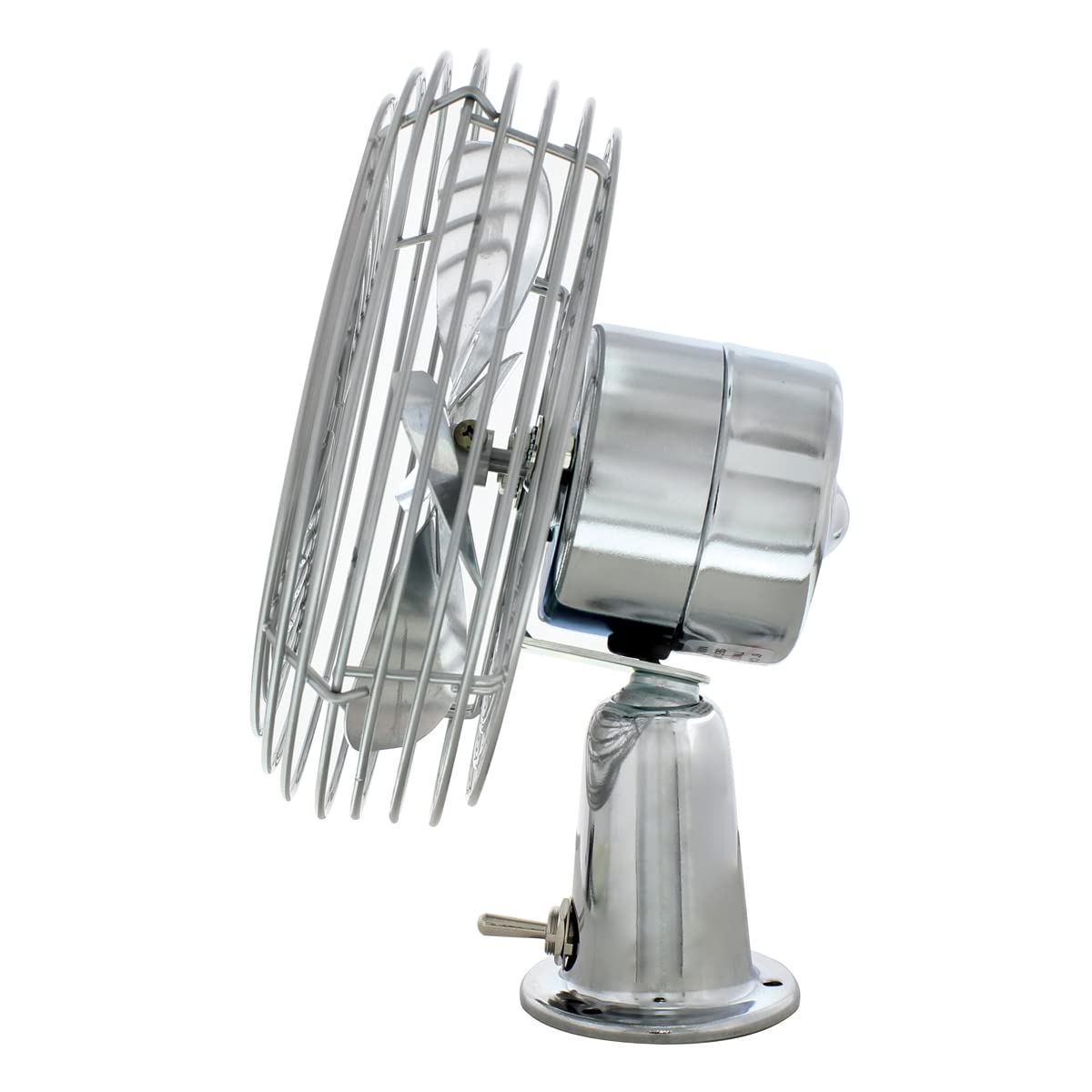 United Pacific fan next to ruler showing compact dimensions and easy fit