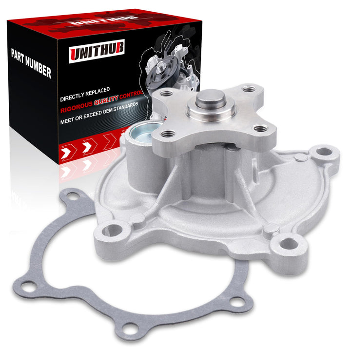UNITHUB front view water pump showing mounting points and cast housing for reliable fit