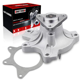 UNITHUB water pump front assembly showing mounting points and fitment advantage