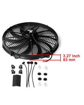 universal-slim-fan mounted on radiator, universal-slim-fan enhances heat exchange