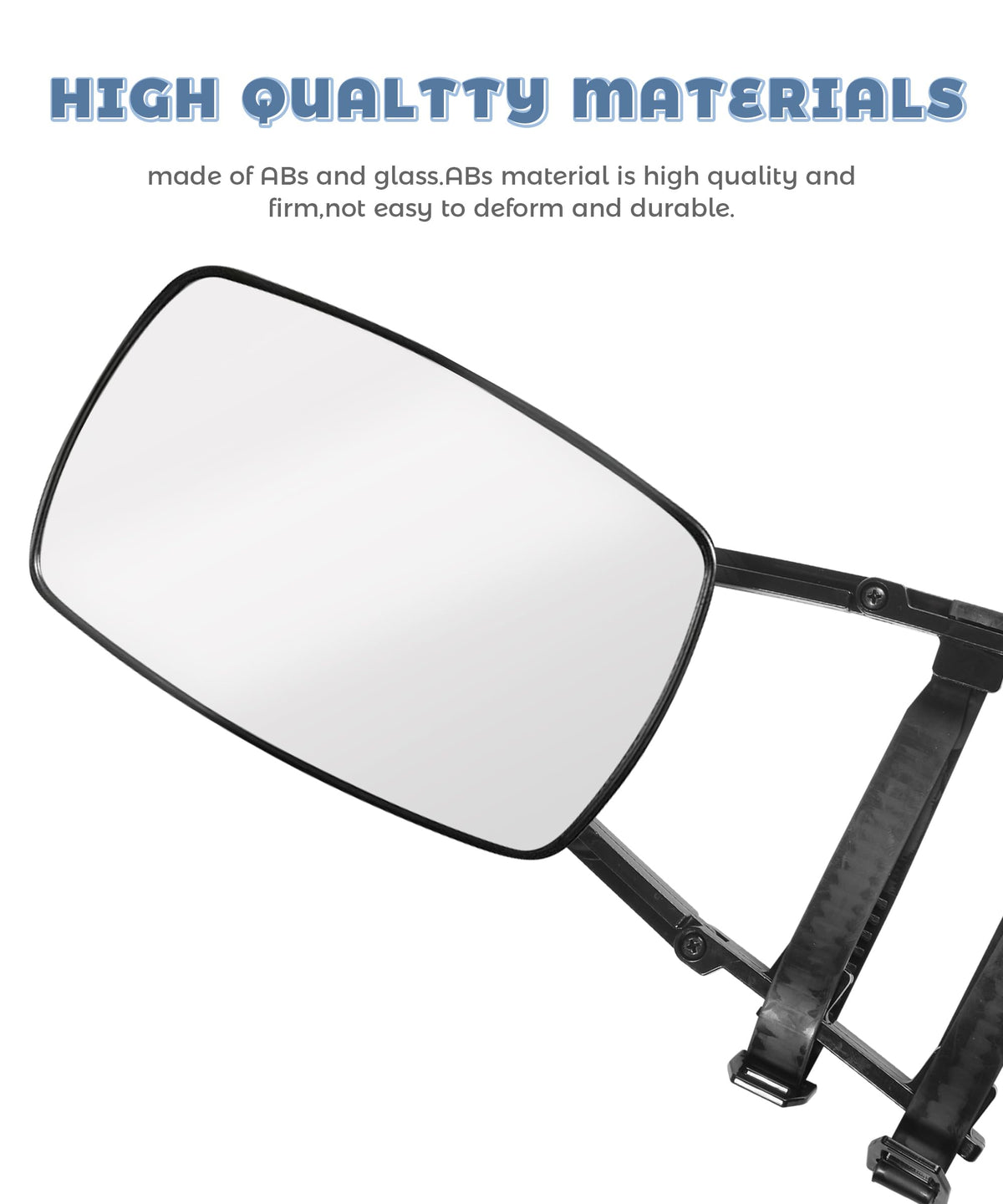 UNLRAE installed on sideview mirror demonstrating extended sightline for safer towing