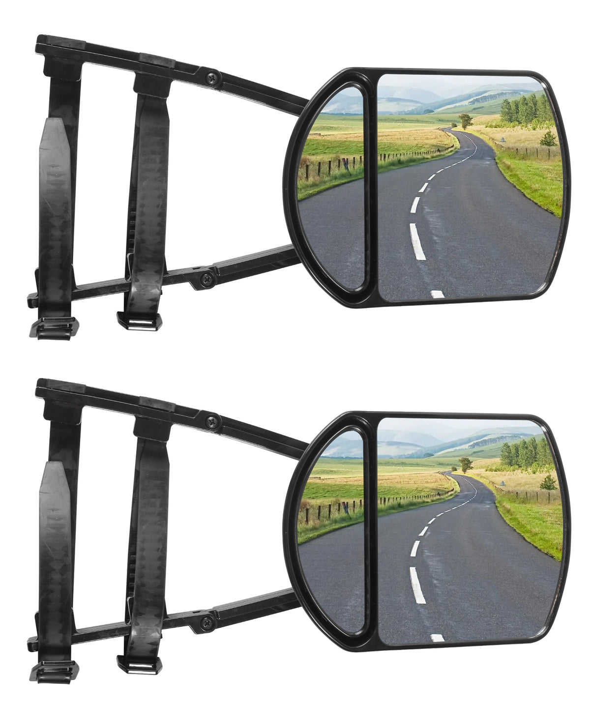 UNLRAE front view mirror extension showing wider rear visibility
