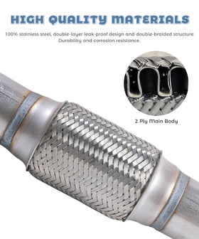 UNLRAE flex pipe installed on vehicle reducing vibration and noise