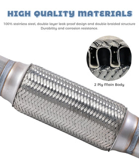 UNLRAE flex pipe installed under vehicle reducing vibration and noise