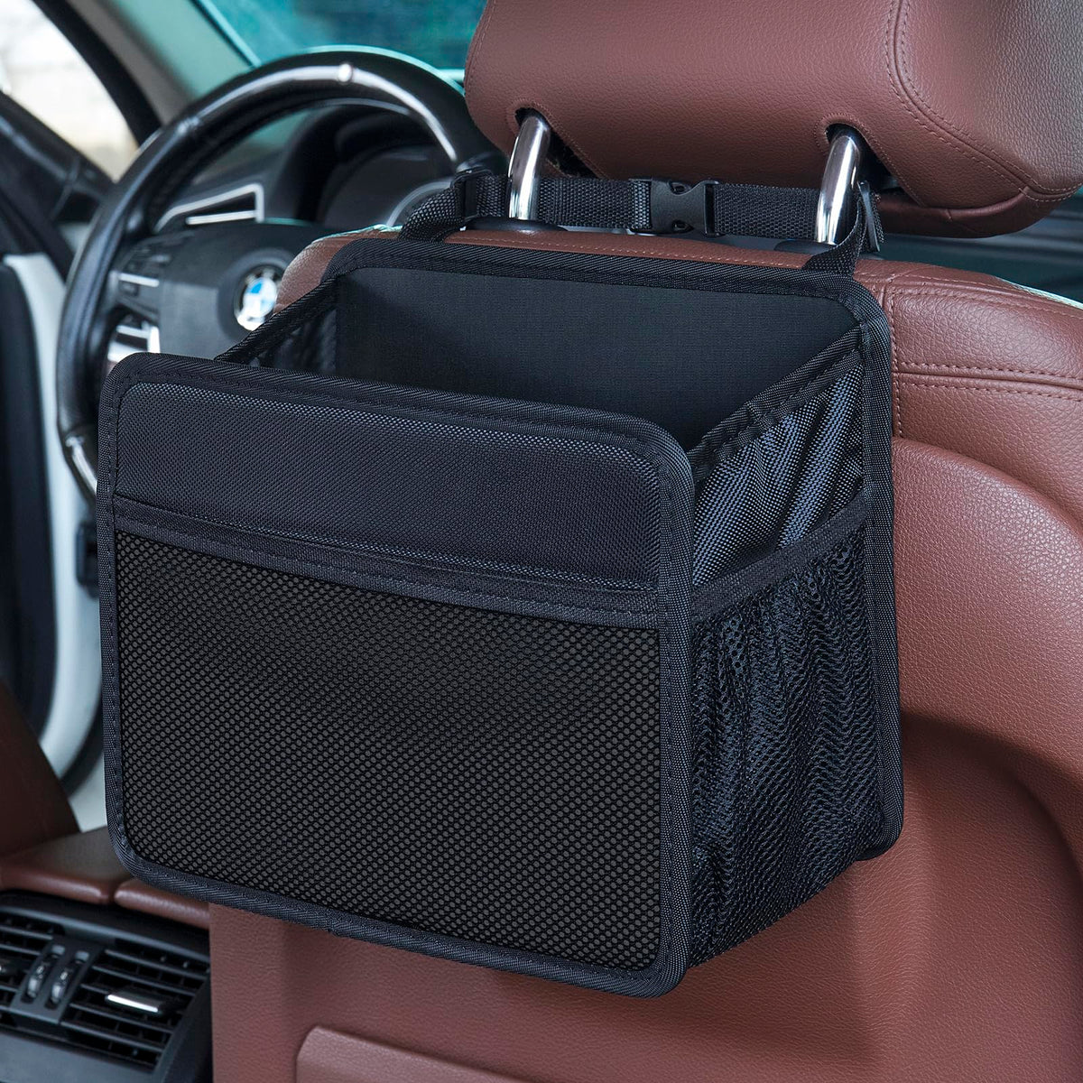 Uplien front view showing organizer pockets and neat storage benefit