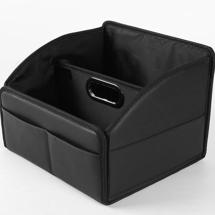 Uplien front view showing caddy compartments and stylish black finish benefit organization