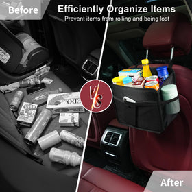 Uplien installed behind driver seat keeping items reachable and organized