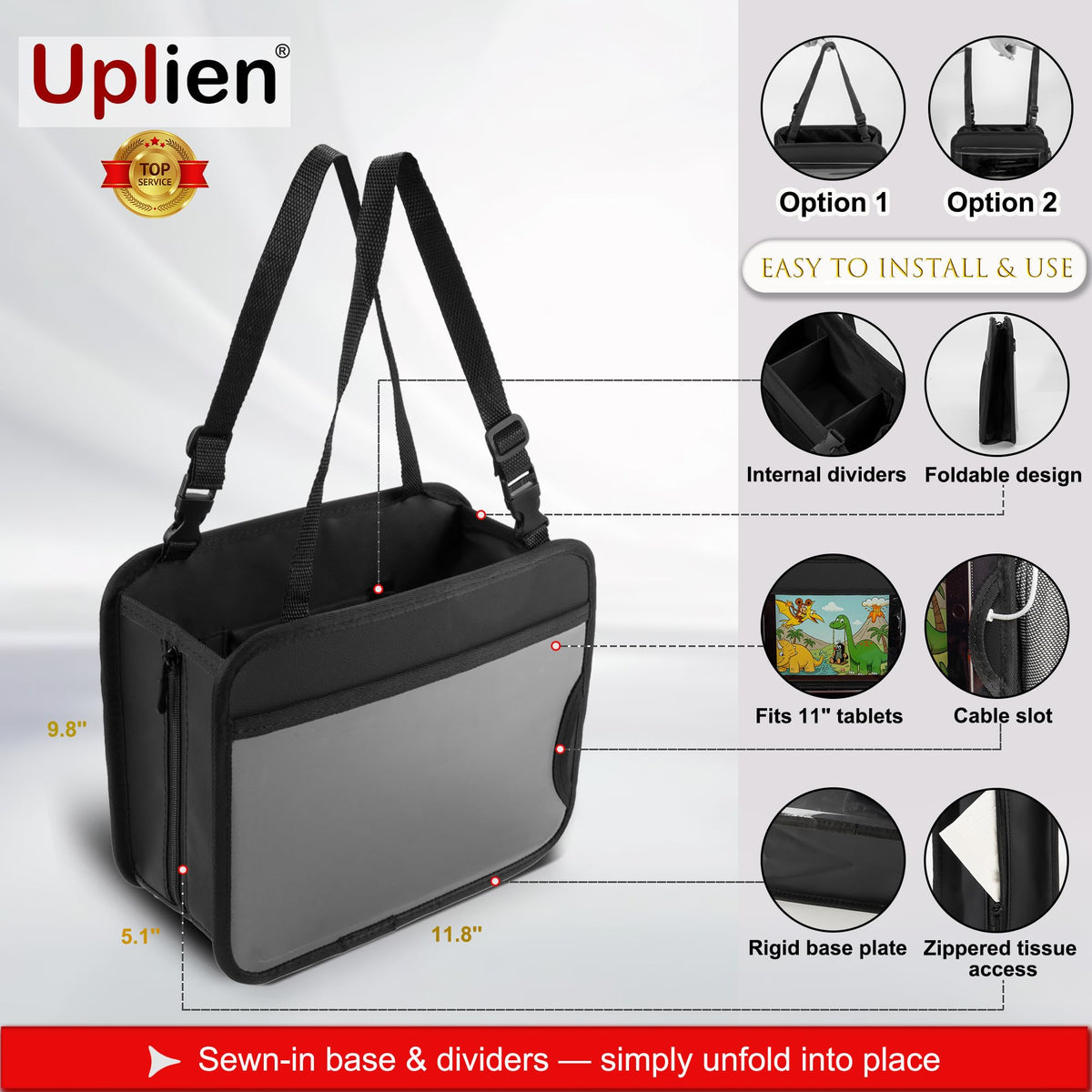 Uplien tablet in touchscreen pocket enables backseat entertainment