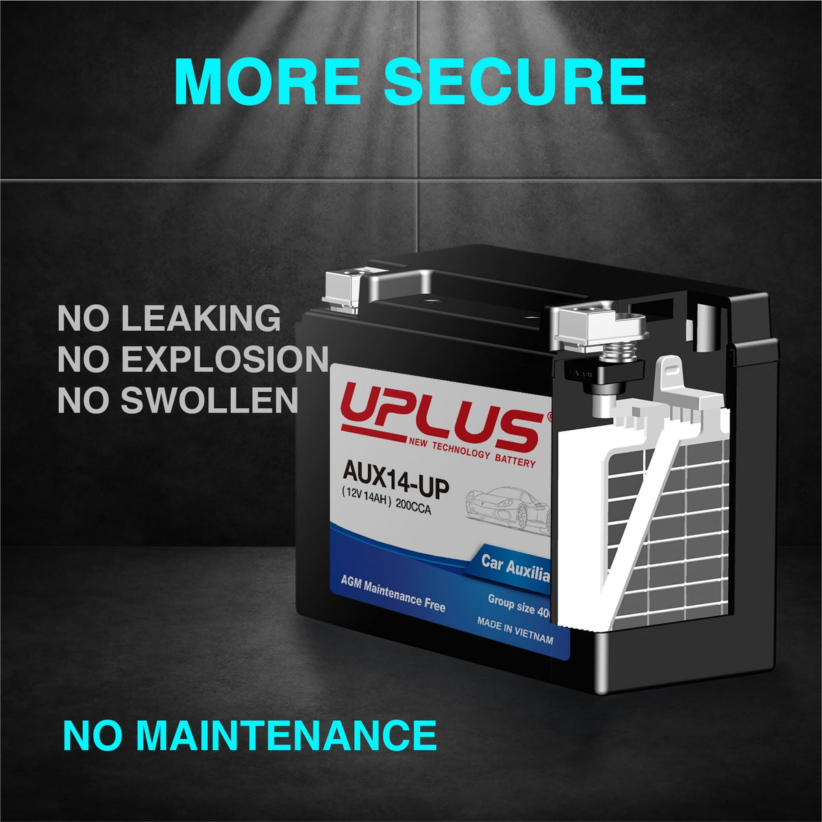 UPLUS installed in vehicle illustrating space-saving auxiliary power benefit