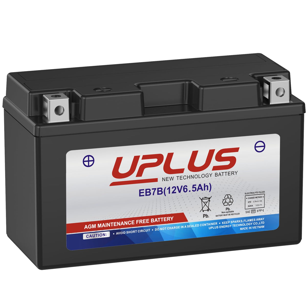UPLUS NEW TECHNOLOGY BATTERY front packaging showing model and benefits