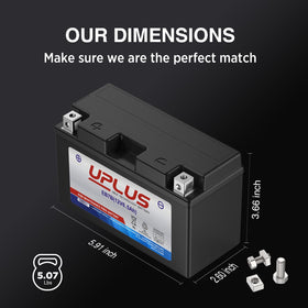 UPLUS NEW TECHNOLOGY BATTERY top angle showing terminal placement for easy install