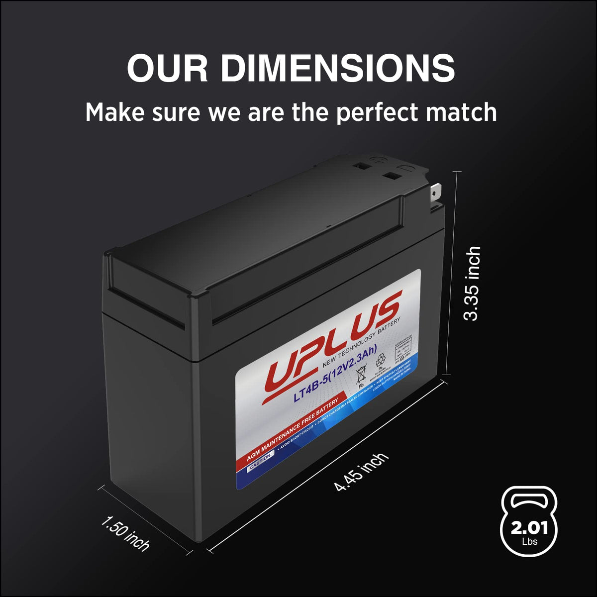 UPLUS AGM internal mat detail indicating leak-proof construction