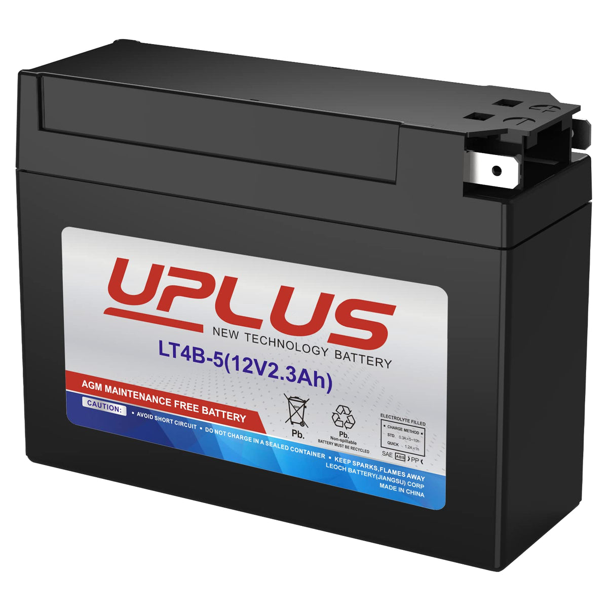 UPLUS front view showing compact battery ready to replace OEM