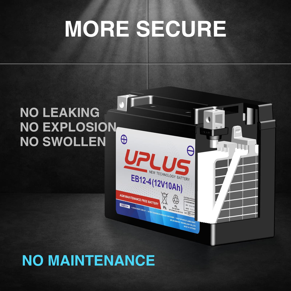 UPLUS YTX12-BS installed in a motorcycle demonstrating direct swap convenience