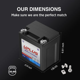 UPLUS battery mounted on a motorcycle demonstrating reliable starting performance