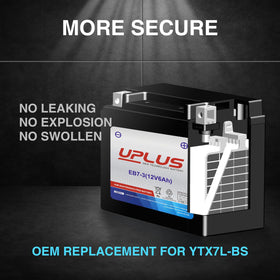 UPLUS YTX7L-BS installed in a motorcycle illustrating plug-and-play convenience