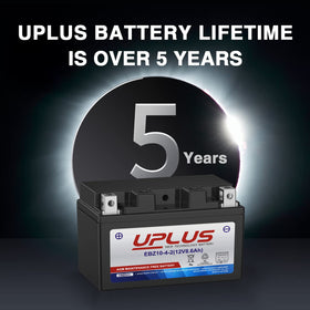 UPLUS battery beside ruler showing dimensions for correct fitment