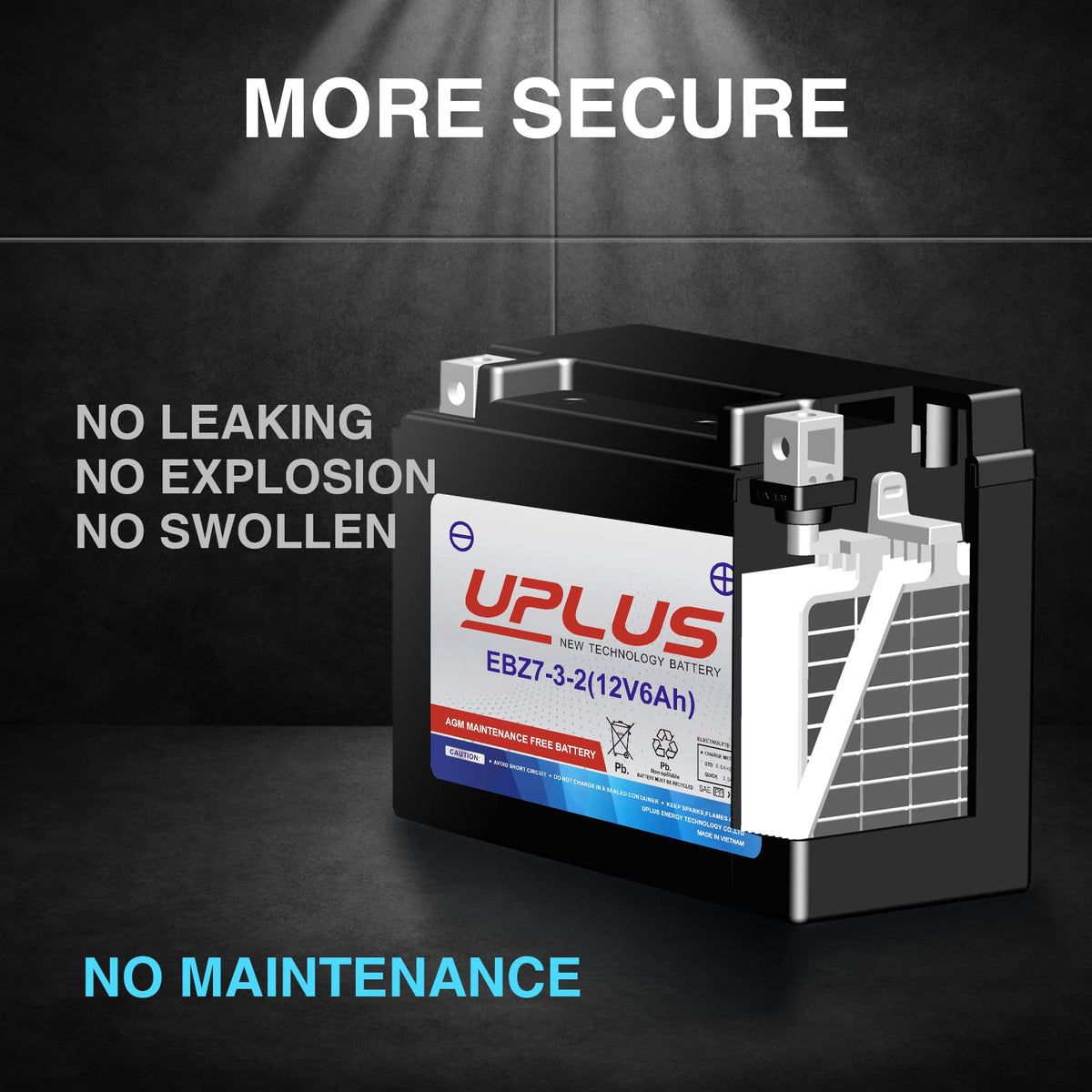 UPLUS YTZ7S inside a jet ski battery compartment showing spill-proof installation