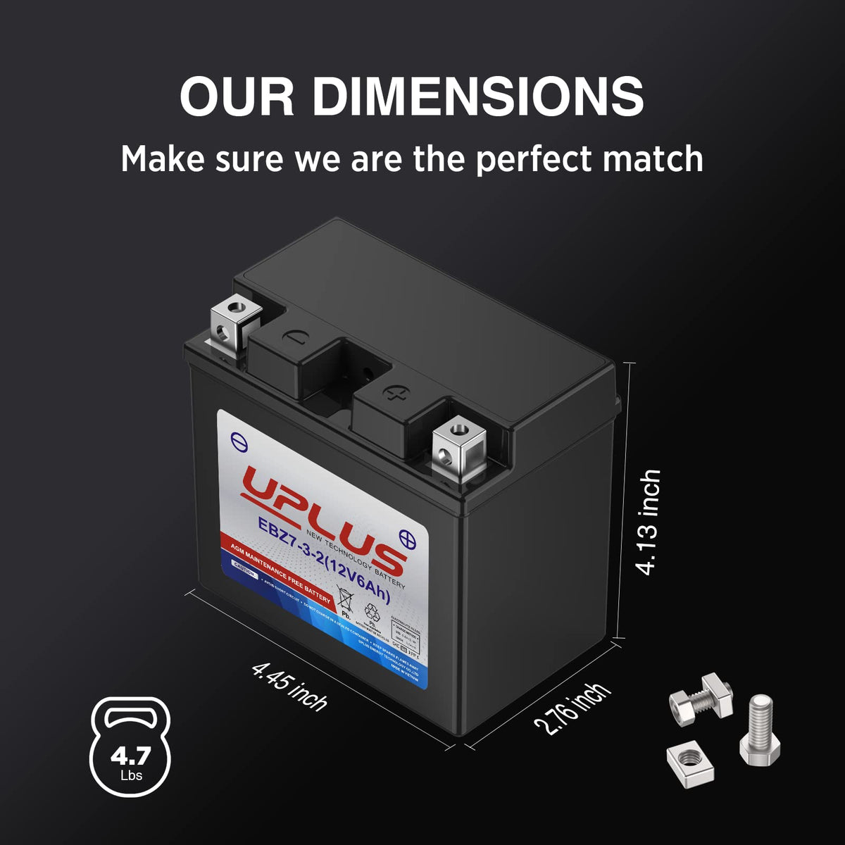 UPLUS YTZ7S top terminals close-up showing solid post design and quick install