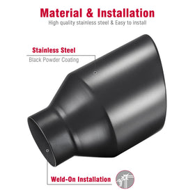 Upower tip installed on truck tailpipe illustrating improved rear appearance