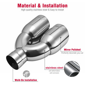 Upower exhaust tip next to ruler showing 9.5" length for fit verification