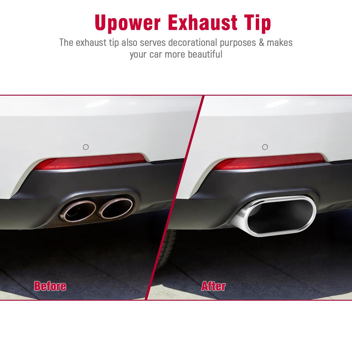 Upower stainless surface reflection showing mirror polish and easy cleaning benefit