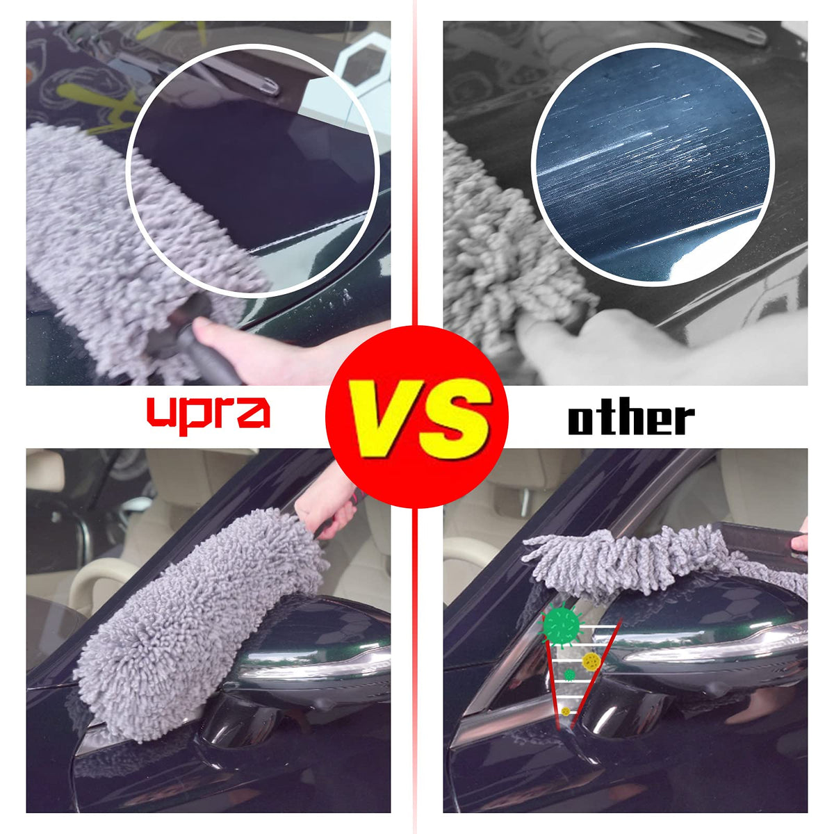 upra lifestyle image cleaning a car in driveway for fast maintenance