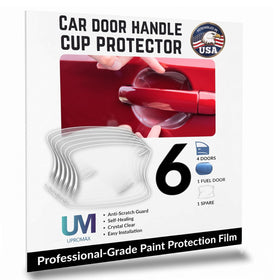 Upromax clear door handle protector front view showing discreet protection benefit